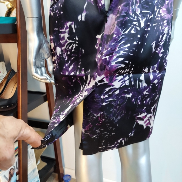 Tahari Sleeveless Dress, Black & Purple, sz 4 - Picture 11 of 14